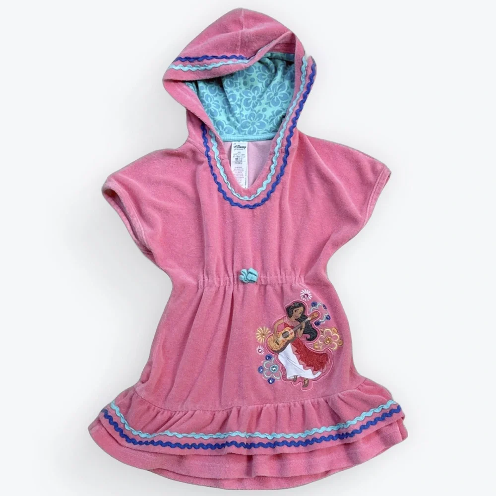 Disney Store Princess Elena of Avalor Soft Terry Hooded Beach Pool Cover-Up ~5/6